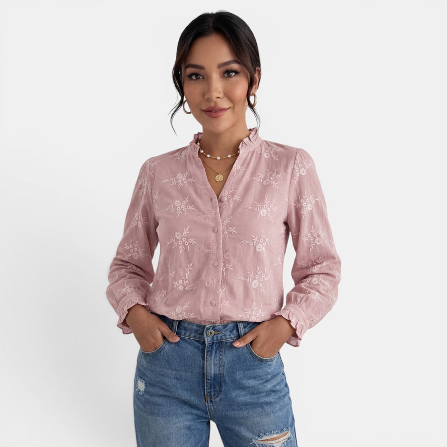 Blusa Mujer Color Sólido Elegante