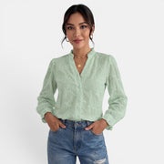 Blusa Mujer Color Sólido Elegante
