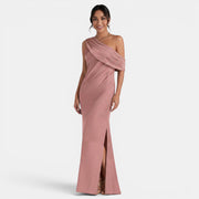 Women's Long Bridesmaid Satin Dress