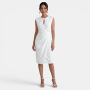 Women's Elegant Draped Midi Dress