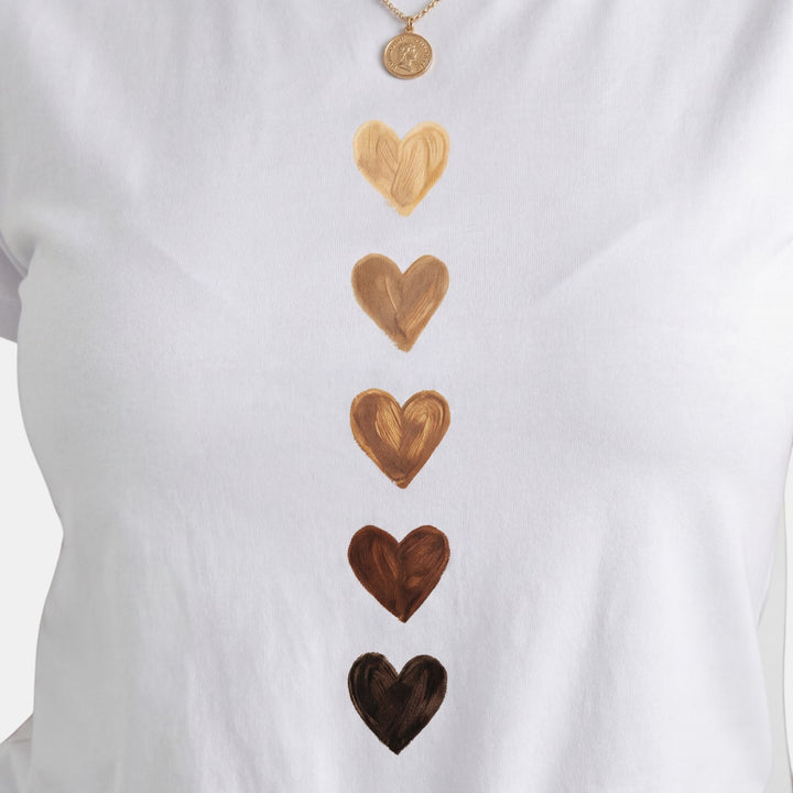 Camiseta Blanca Mujer Estampada Verano