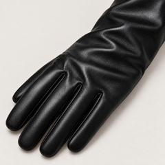 Women's Long Faux Leather Gloves - Touchscreen, 20 Inch Opera Length