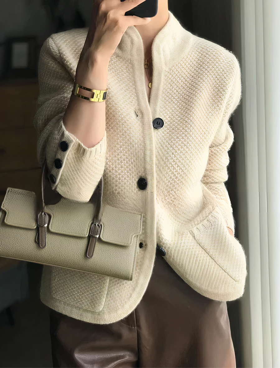 Chaqueta Mujer de Punto de Cachemira con Botones