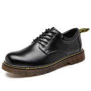 Zapatos Oxford Hombre en Piel Negra con Cordones