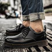 Zapatos Oxford Hombre en Piel Negra con Cordones
