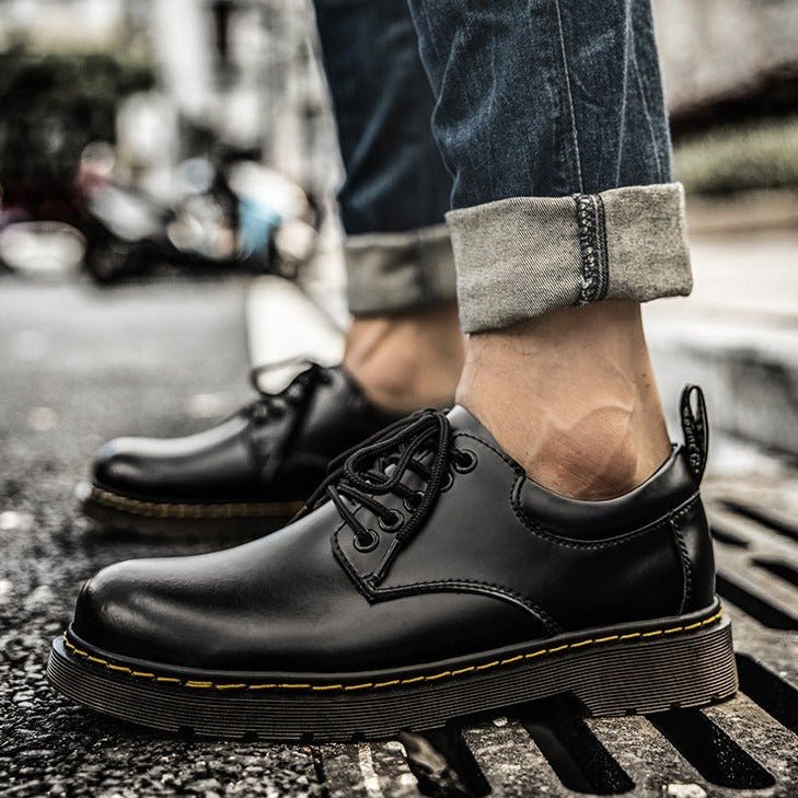 Zapatos Oxford Hombre en Piel Negra con Cordones