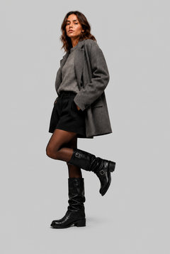 Botas Biker Mujer Slouchy con Doble Hebilla