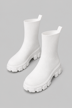Women's Stretch Sock Boots - Chunky Platform Sole