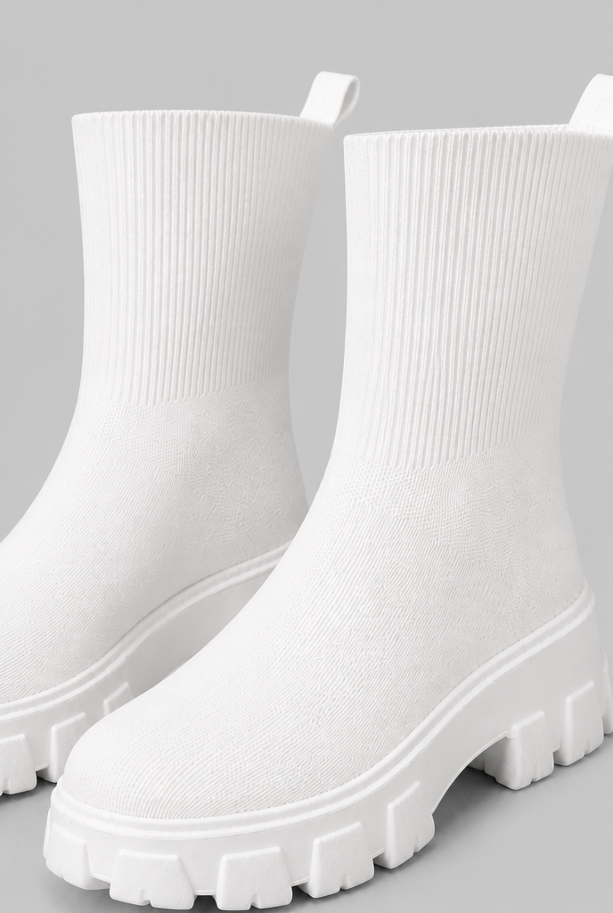Women's Stretch Sock Boots - Chunky Platform Sole