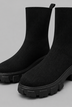Women's Stretch Sock Boots - Chunky Platform Sole