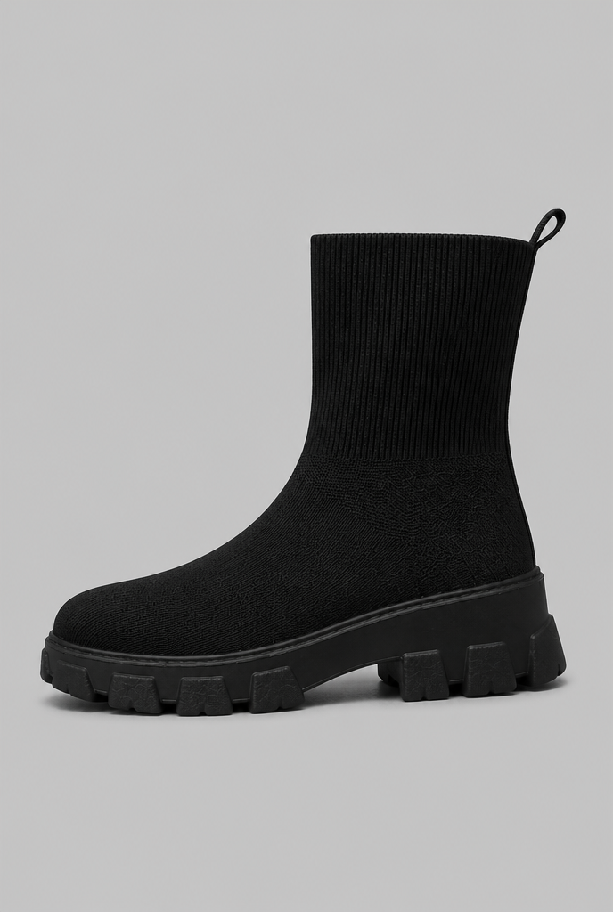 Women's Stretch Sock Boots - Chunky Platform Sole
