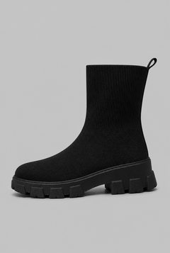 Women's Stretch Sock Boots - Chunky Platform Sole