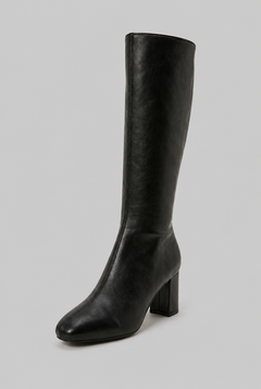 Botas Mujer Altas de Piel Lisas Tacón Ancho