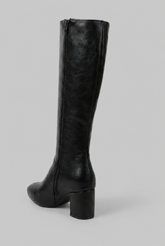 Botas Mujer Altas de Piel Lisas Tacón Ancho