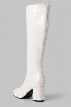 Botas Mujer Altas de Piel Lisas Tacón Ancho