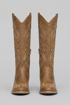Botas Camperas Mujer de Caña Ancha de Piel con Cremallera