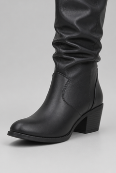 Botas Camperas Mujer Slouchy de Piel con Costuras Western
