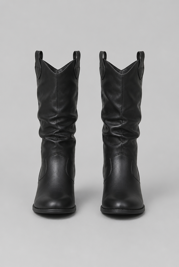 Botas Camperas Mujer Slouchy de Piel con Costuras Western
