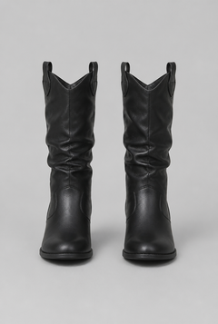 Botas Camperas Mujer Slouchy de Piel con Costuras Western