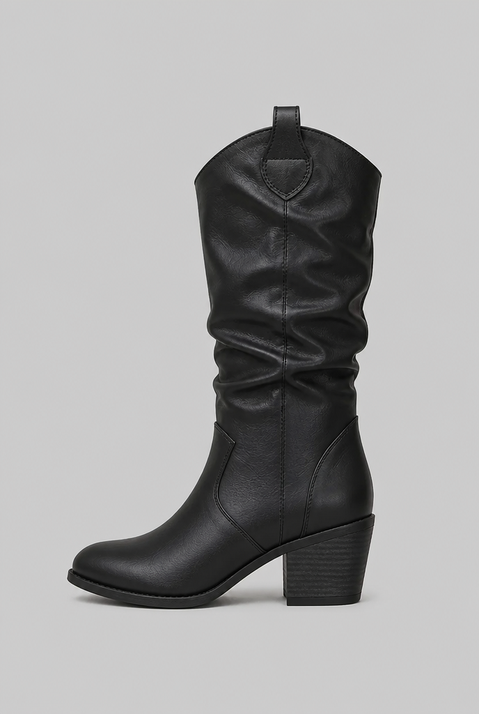 Botas Camperas Mujer Slouchy de Piel con Costuras Western