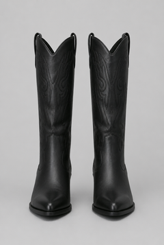 Botas Camperas Mujer Altas Bordado Integral Punta Fina