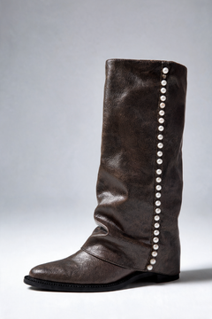 Botas Mujer Altas Efecto Piel con Perlas Estilo Slouchy