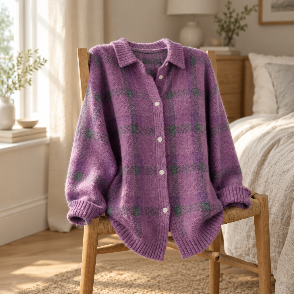 Cárdigan Mujer Oversize de Punto Grueso con Botones