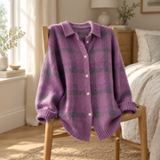 Cárdigan Mujer Oversize de Punto Grueso con Botones