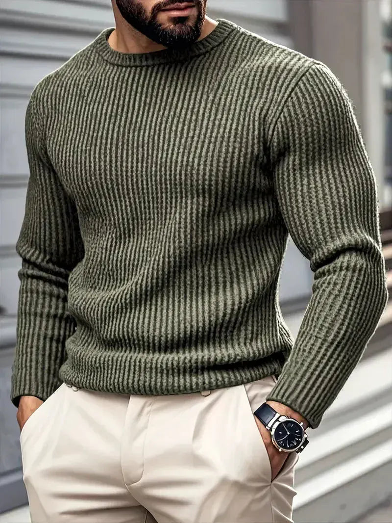 Suéter Hombre de Punto Cuello Redondo Relajado