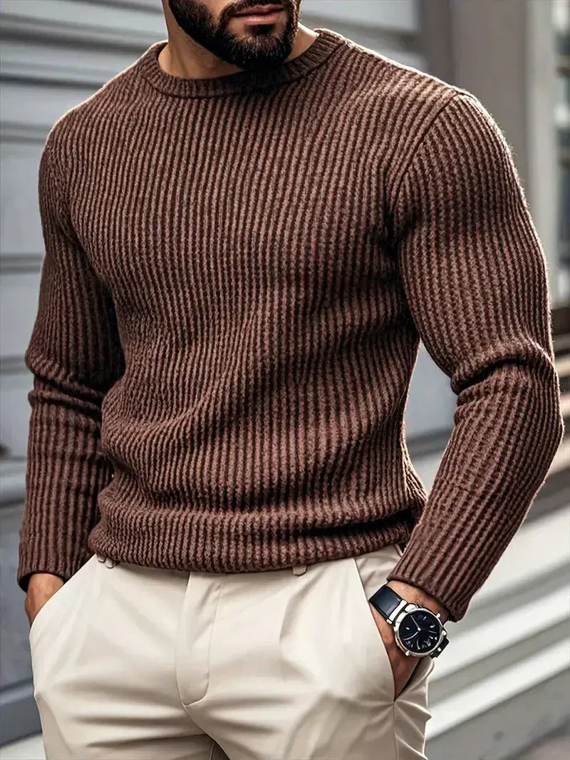 Suéter Hombre de Punto Cuello Redondo Relajado