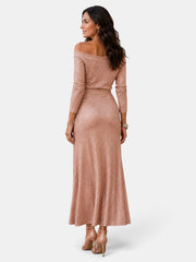 Vestido Midi Mujer Elegante Bardot