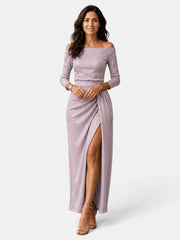 Vestido Midi Mujer Elegante Bardot