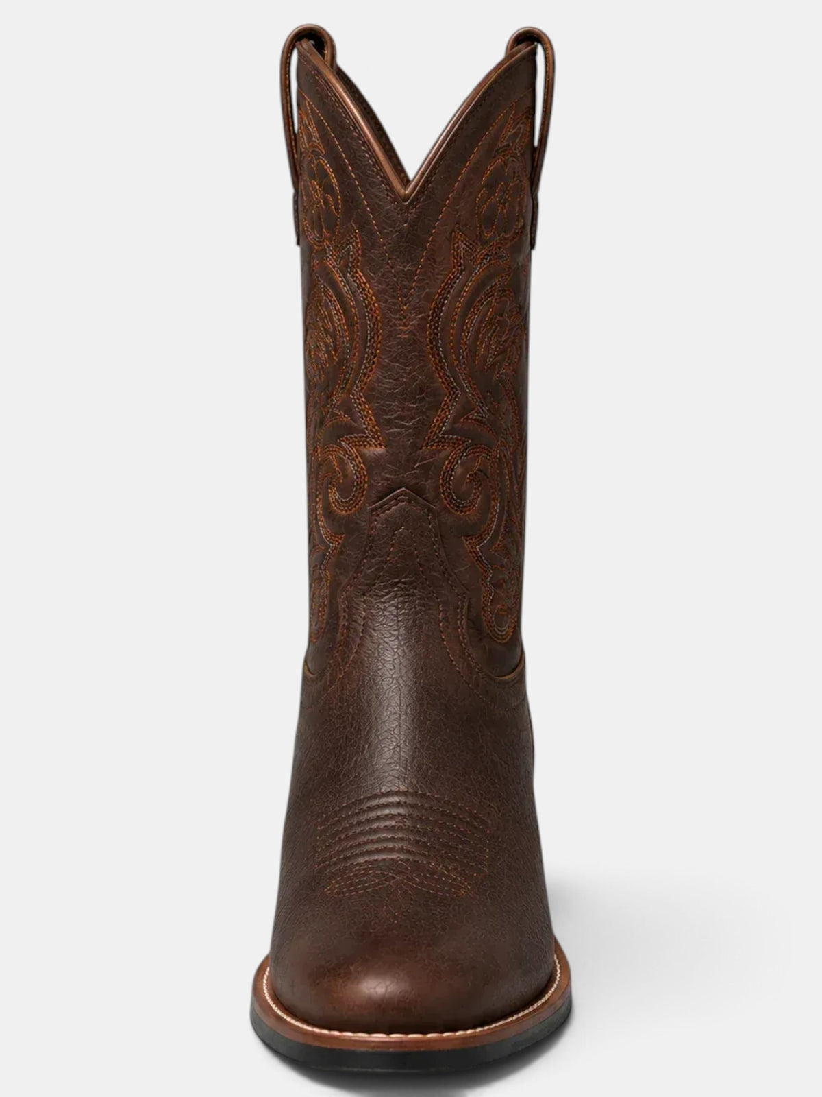 Women's Embroidered Brown Leather Cowboy Boots