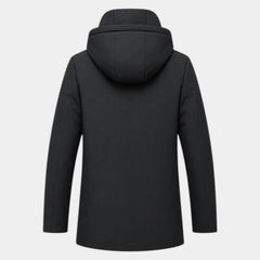 Parka Hombre con Capucha y Forro Acolchado Largo Medio