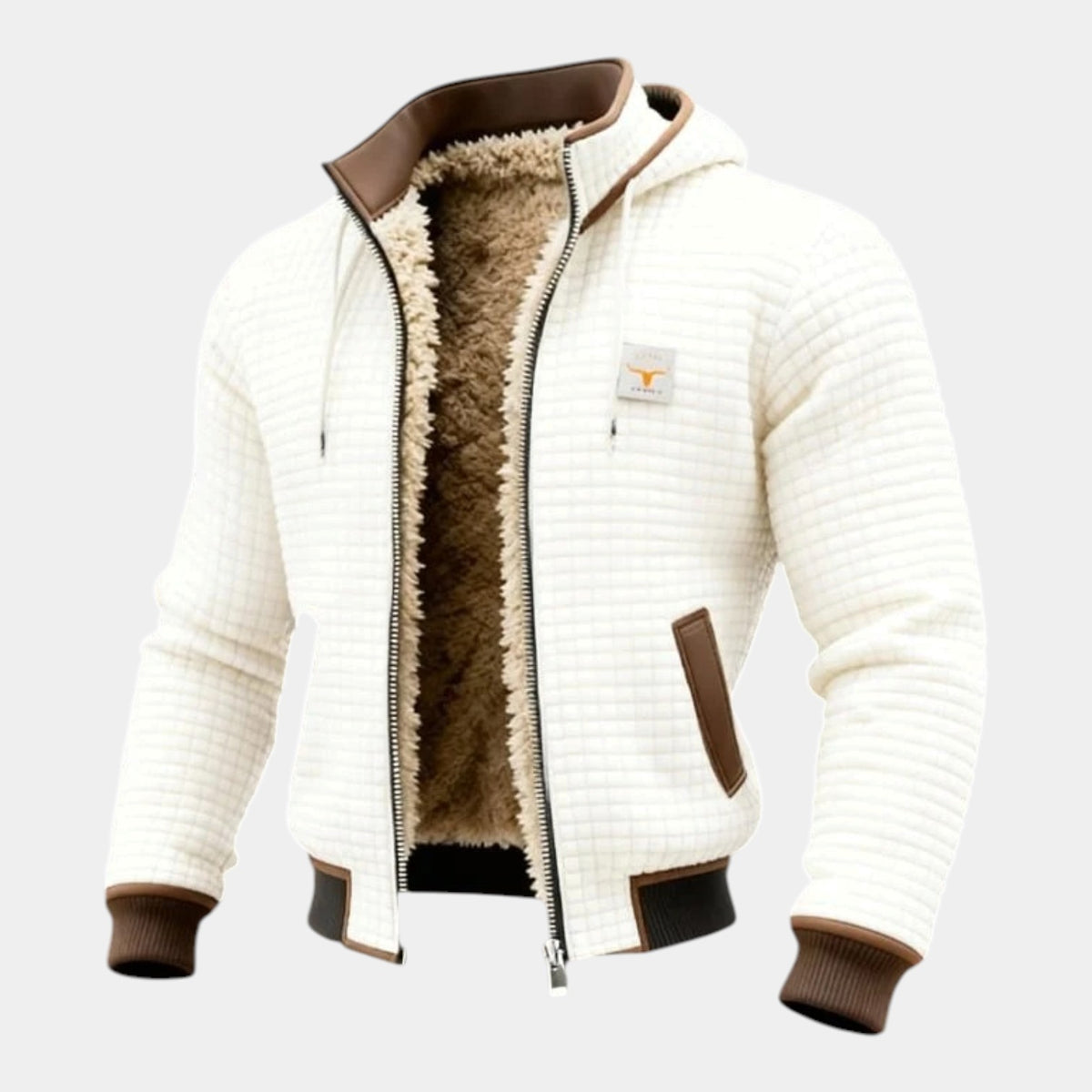 Men's Sherpa-Lined Puffer Jacket - Full Zip