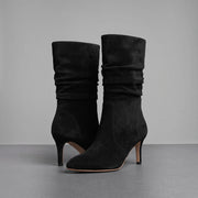 Botas Mujer Ante Vegano Tacón Acampanado