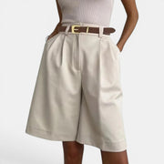 Women's Shorts with Gold Buckle