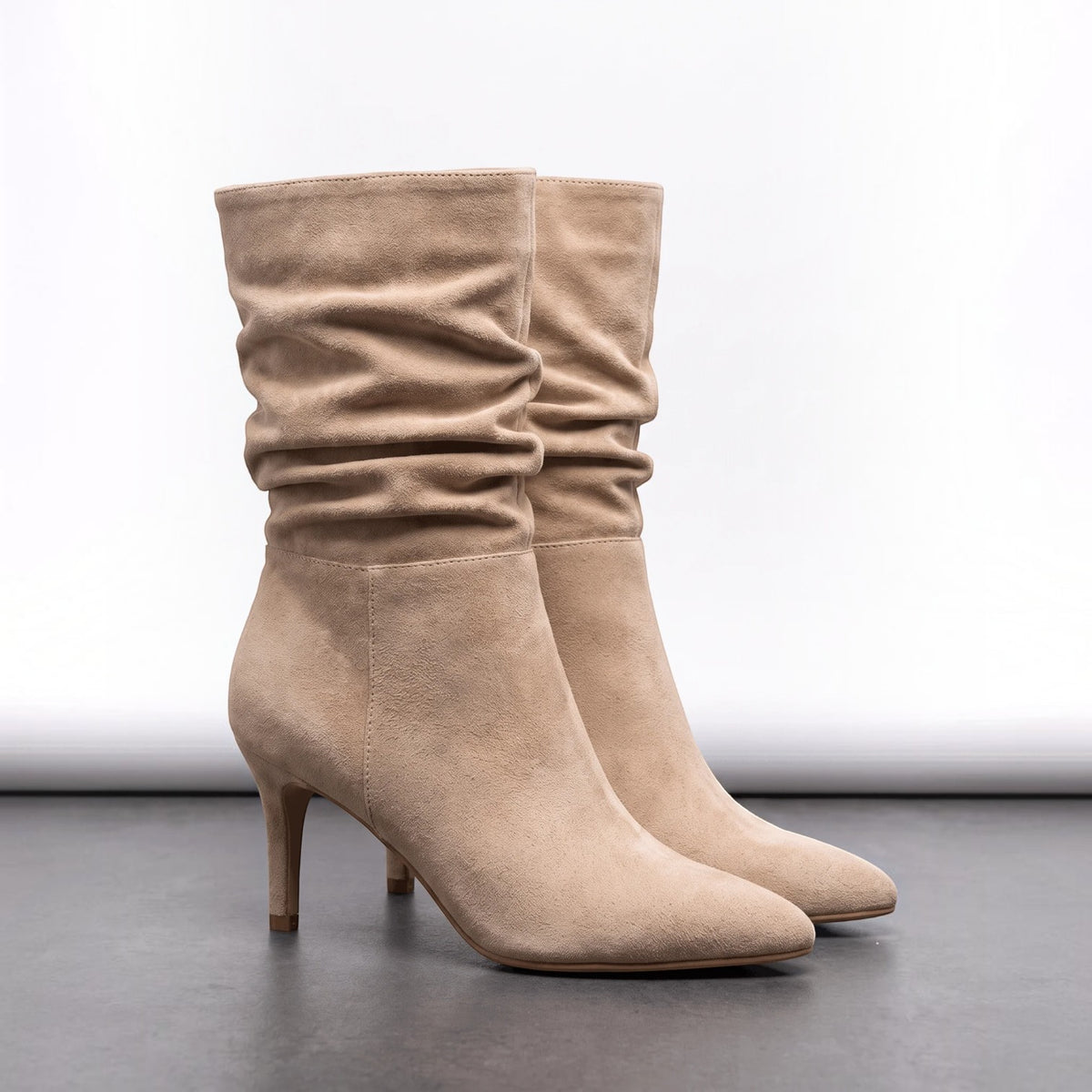Botas Mujer Ante Vegano Tacón Acampanado