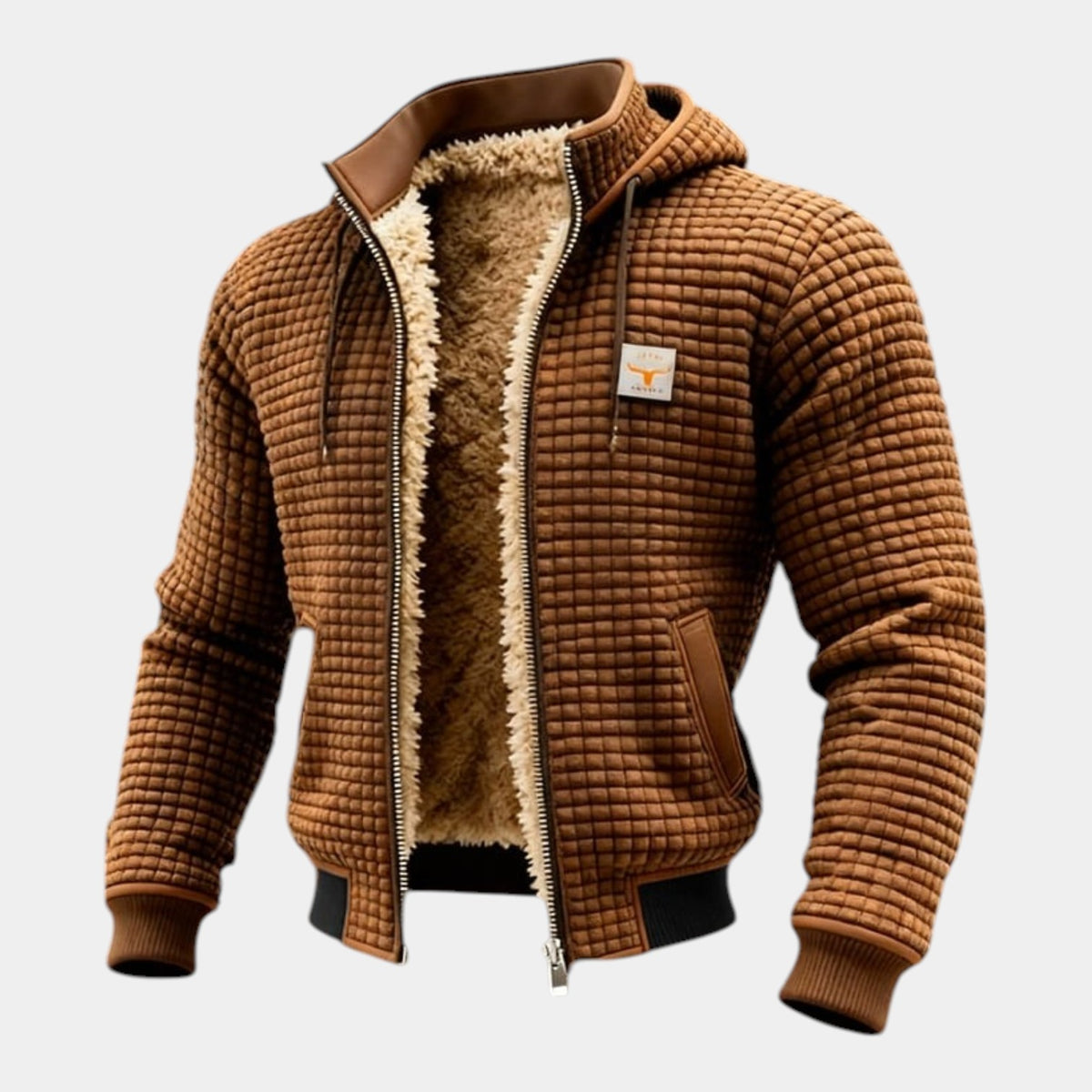 Men's Sherpa-Lined Puffer Jacket - Full Zip