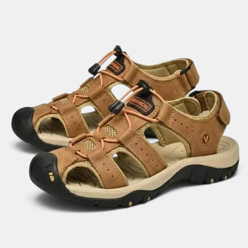 Sandalias Hombre Cuero Transpirables Verano