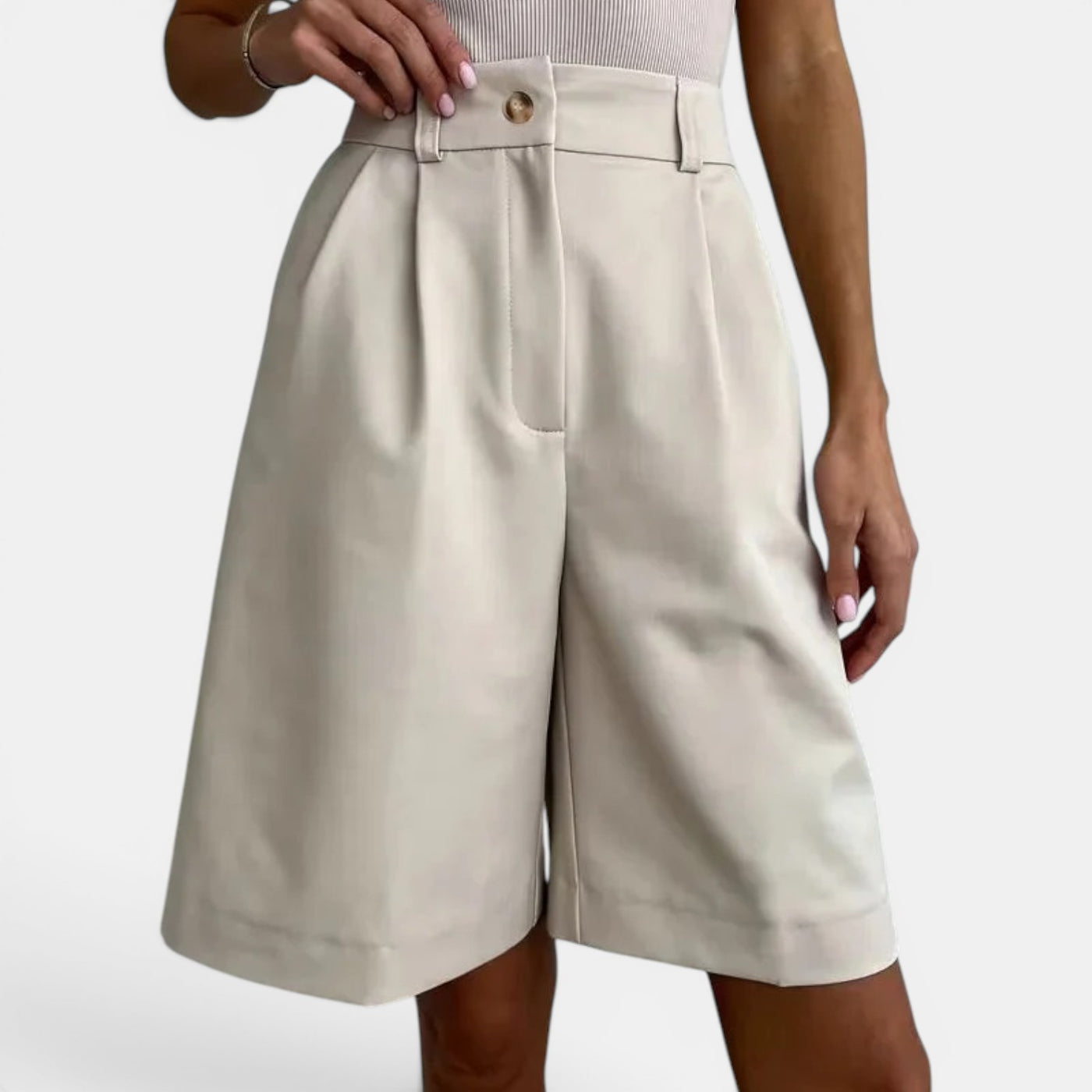 Women's Shorts with Gold Buckle