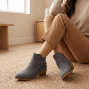 Botines Mujer Ante Tacón Bloque