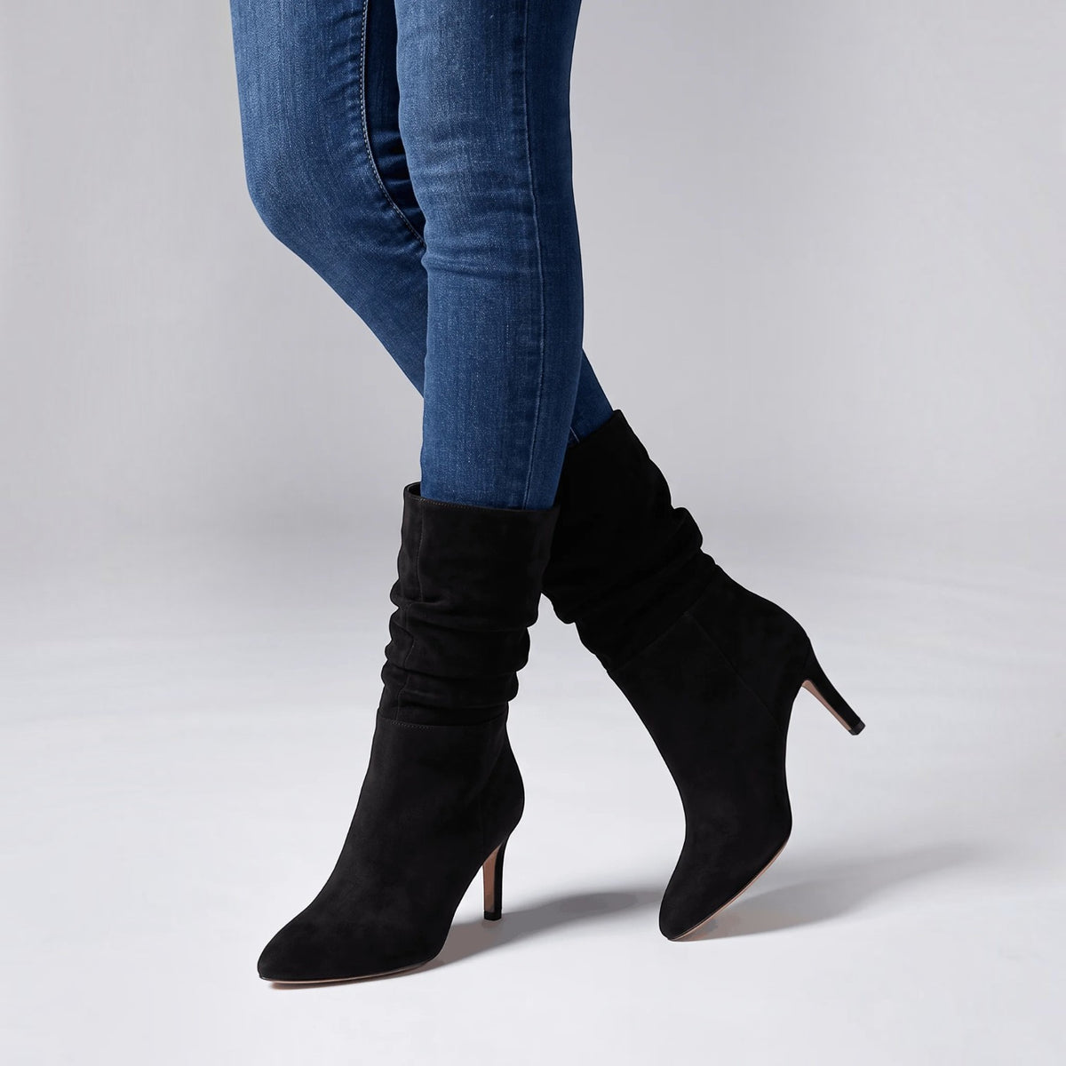 Botas Mujer Ante Vegano Tacón Acampanado