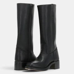 Women's Mid-Calf Boots - Chunky Heel