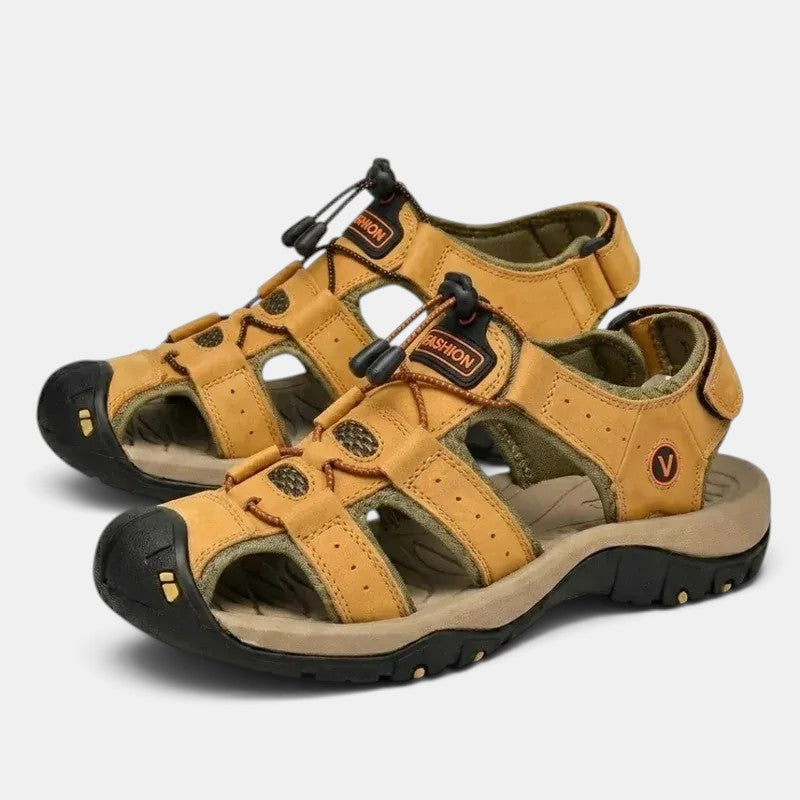 Sandalias Hombre Cuero Transpirables Verano
