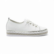 Women's White Sneakers with Crystals