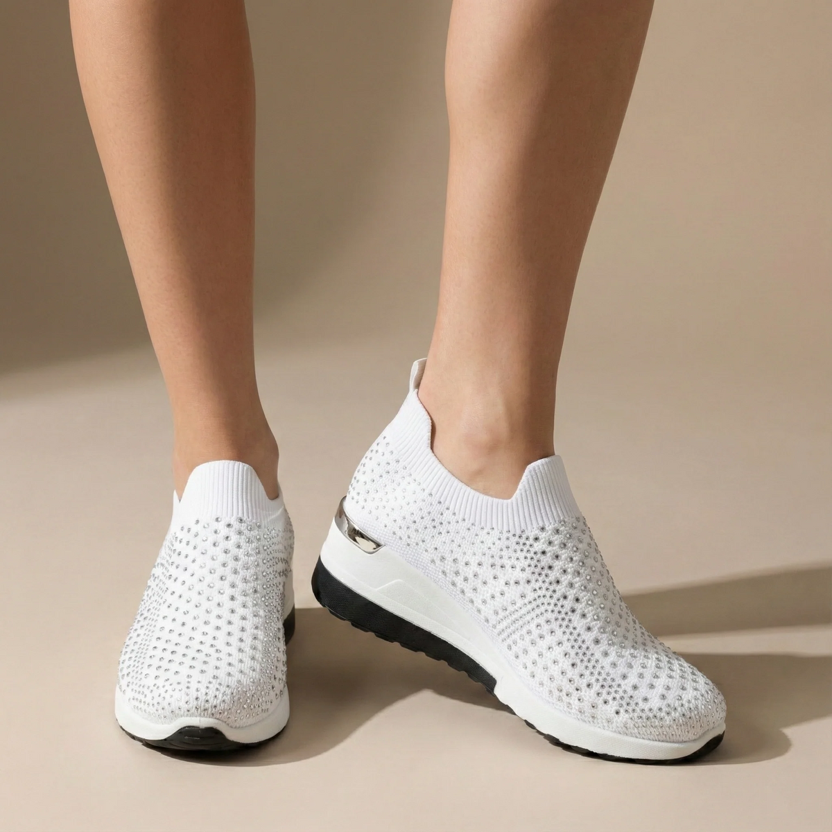 Zapatillas Mujer Cuña con Cristales