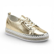 Women's White Sneakers with Crystals