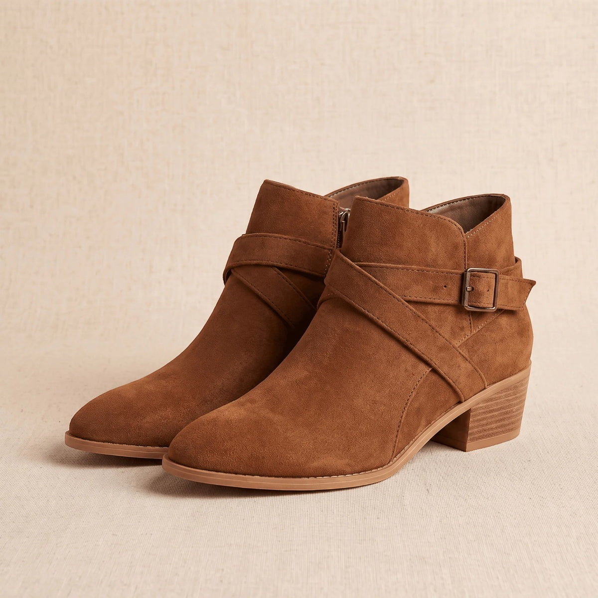 Botines Mujer Ante Tacón Bloque