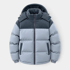 Chaqueta Hombre Acolchada con Capucha y Paneles de Pana